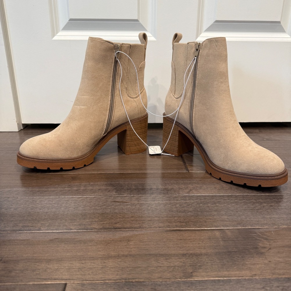 Altar'd State Rachel Booties Rapid Sand Block Heel Ankle Boots Size 10 - Picture 3 of 12
